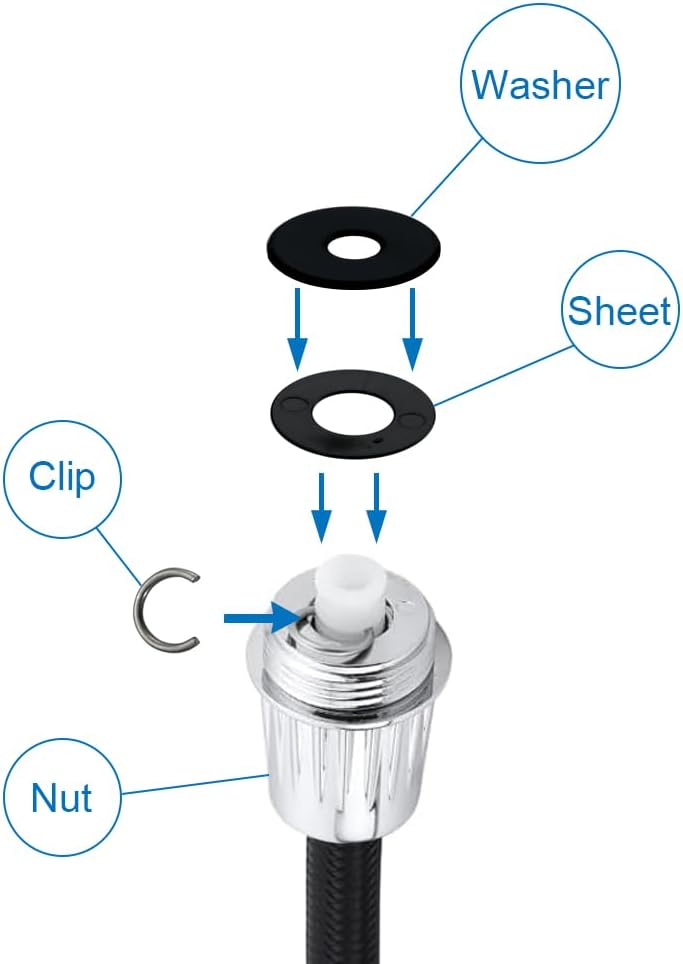 Kitchen Sink Sprayer Replacement Head, Side Spray Attachment for Faucet, Pull Out Spray Nozzle Head, Easy Install, Chrome