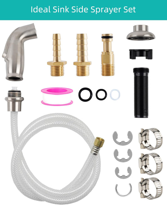 Universal Kitchen Sink Spray Head/Hose/Holder Set, Brushed Nickel