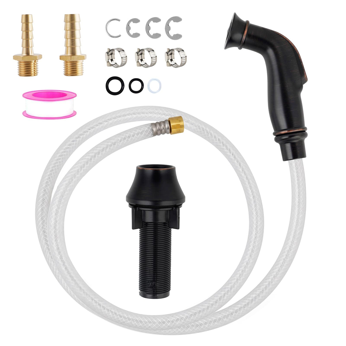 Universal Kitchen Sink Sprayer, Faucet Spray Head with Quick Adapter-Chrome