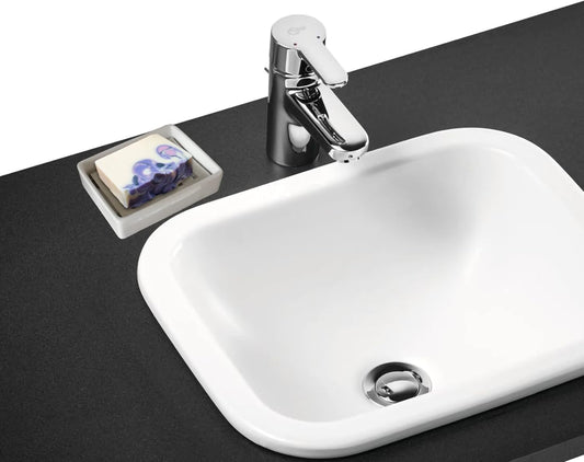 Ceramic Soap Dish Stainless Steel Soap Holder for Bathroom and Shower
