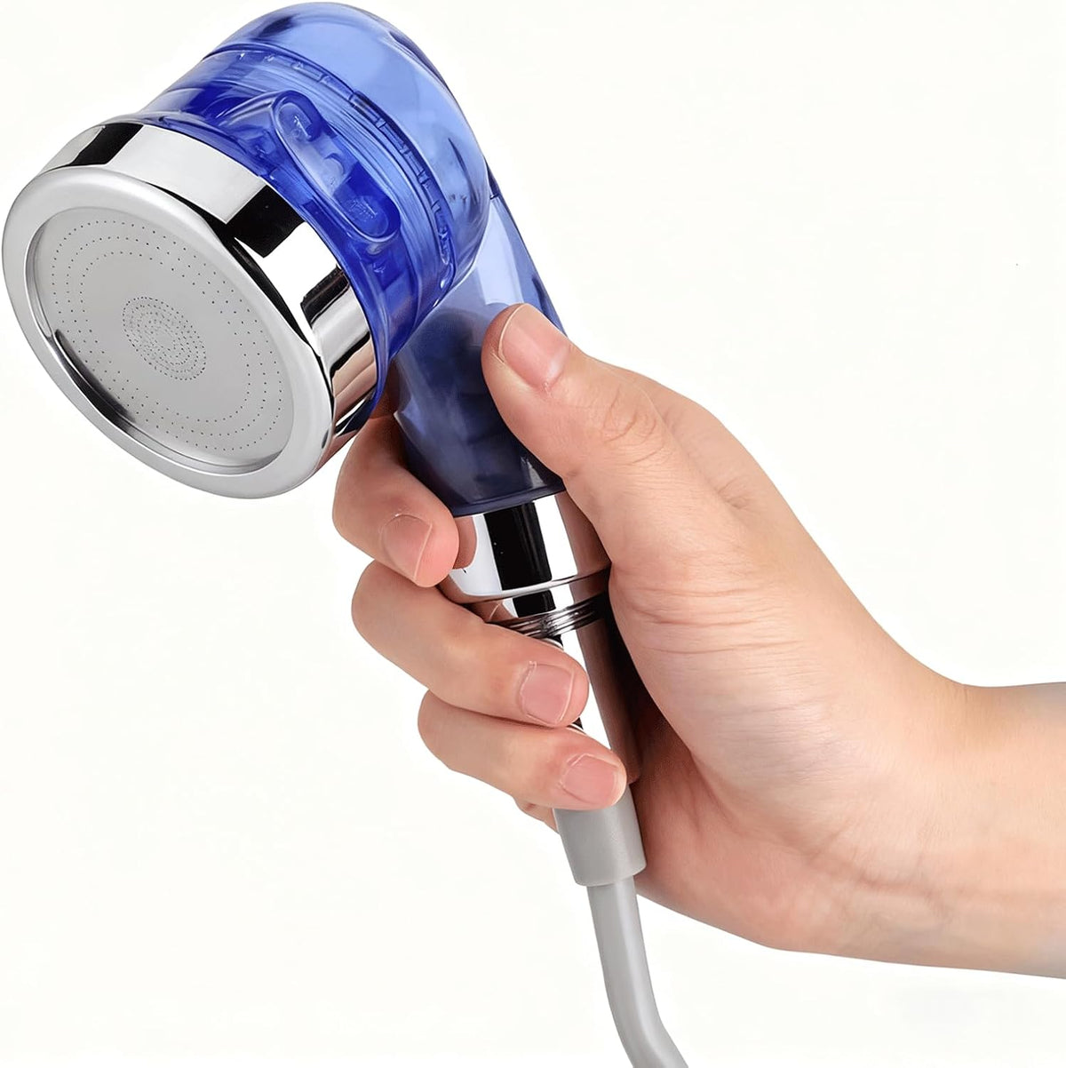 Blue Shampoo Bowl Sprayer Head with Filter, Sink Faucet Sprayer Attachment Salon Shampoo Bowl Spray Head Pedicure Chair Shower Head for Portable Salon Sink, 3 Sprayer Modes & High Pressure