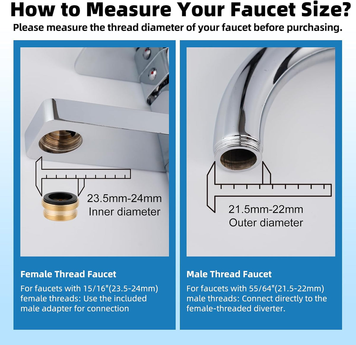 Hibbent Sink Faucet Hose Sprayer Attachment with 10 Adapters - Dual Function Handheld Bidet, Rinser & Shower Head - for Feminine Hygiene, Baby Diaper Cleaning & Pet Bathing