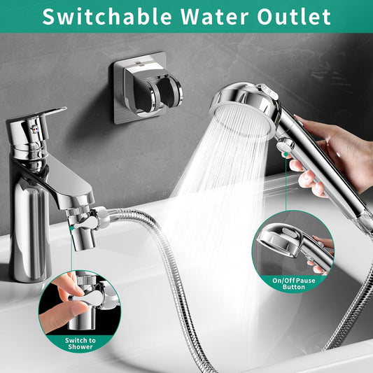 Sink Hose Sprayer Attachment for Faucet, 5 Adapters, Chrome