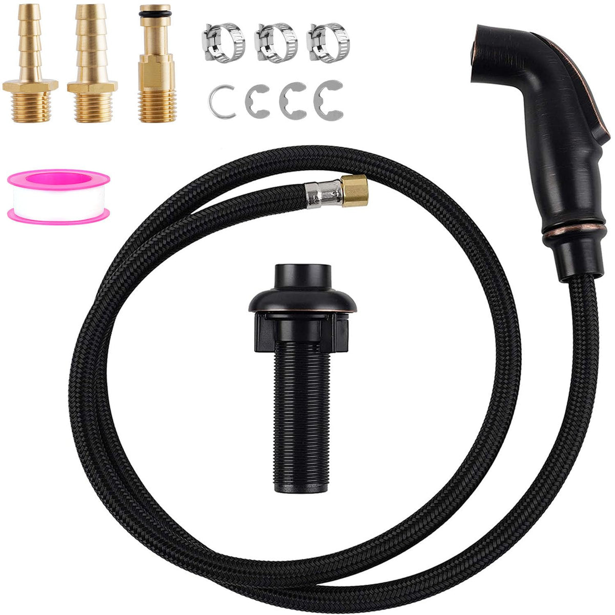 Universal Kitchen Sink Sprayer Replacement, Quick Connector, Brushed Nickel