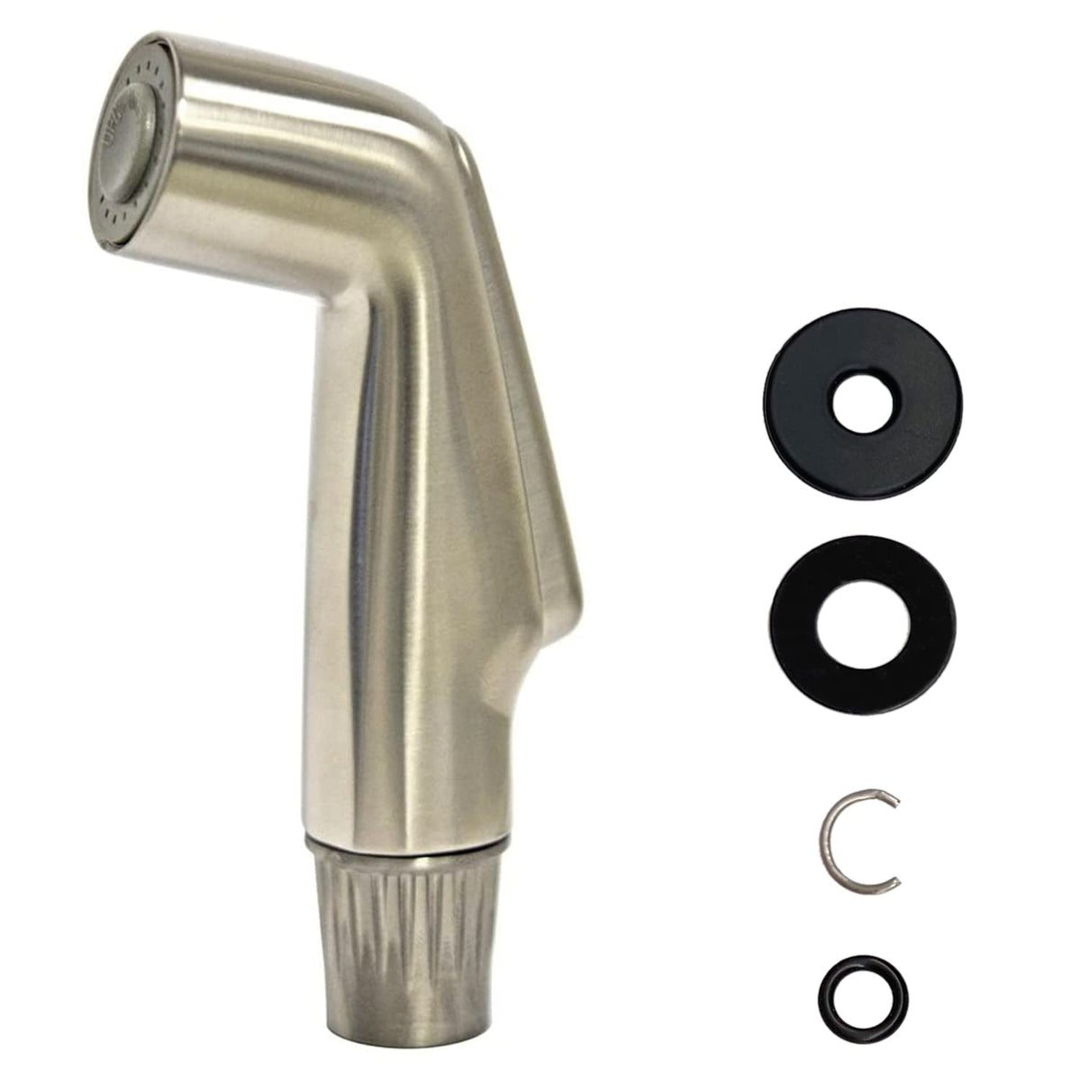 Universal Fit Sink Spray Attachment, Kitchen Side Sprayer Head, Pull Out Spray Head, Faucet Sprayer Replacement for Delta, Moen, Kolher and Other OEM Brands, Brushed Nickel Finish, Ergonomic Design