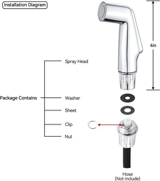 Sink Sprayer, Universal Fit Faucet Sprayer Attachment, Kitchen Side Sprayer Head, Pull Out Spray Head, Faucet Sprayer Replacement, Chrome