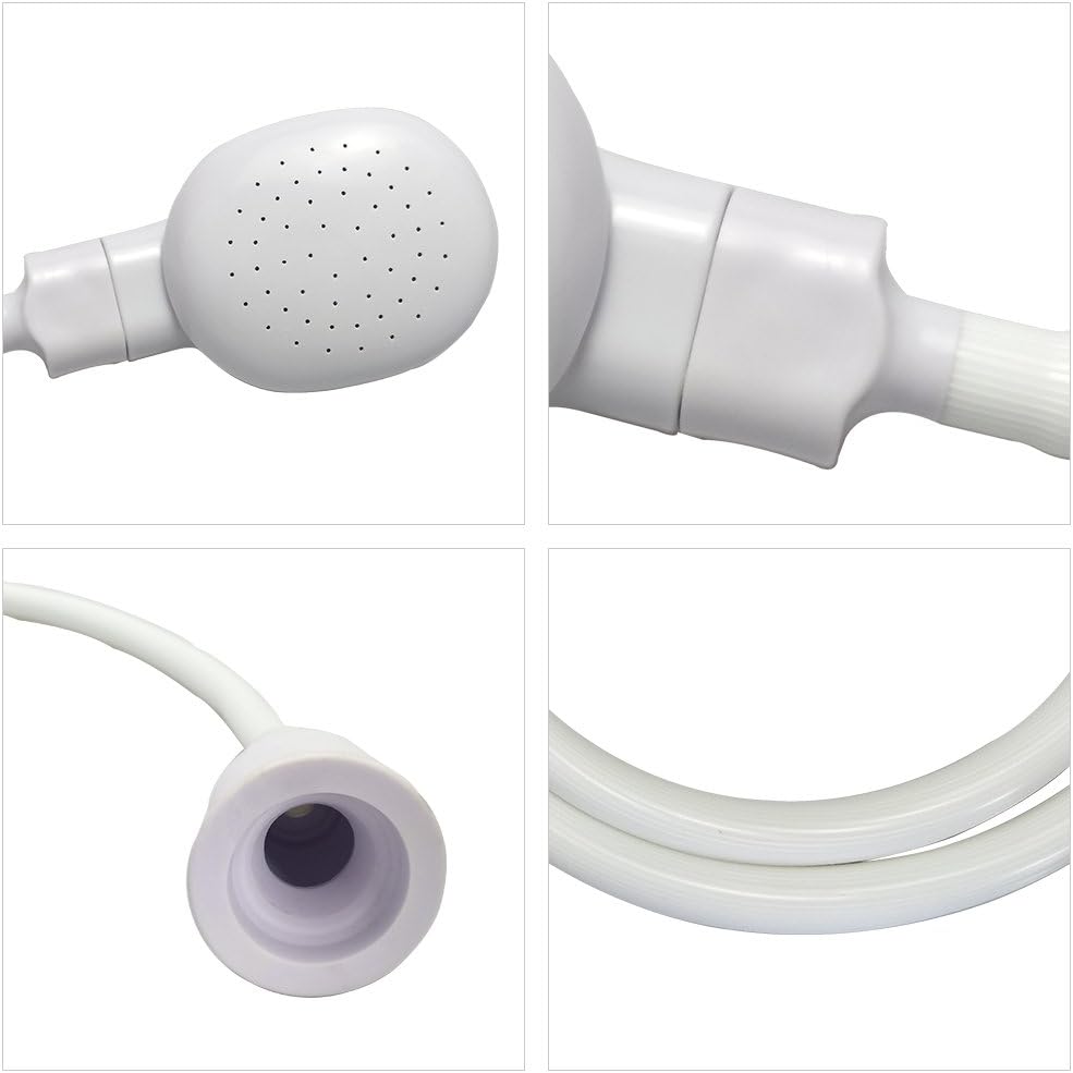 Portable Shampoo Sink Spray Hose, Faucet Attachment with Nozzle for Hair Washing, Baby & Pet Bathing, Vegetable Rinsing, White (White, 1M/41.5IN)