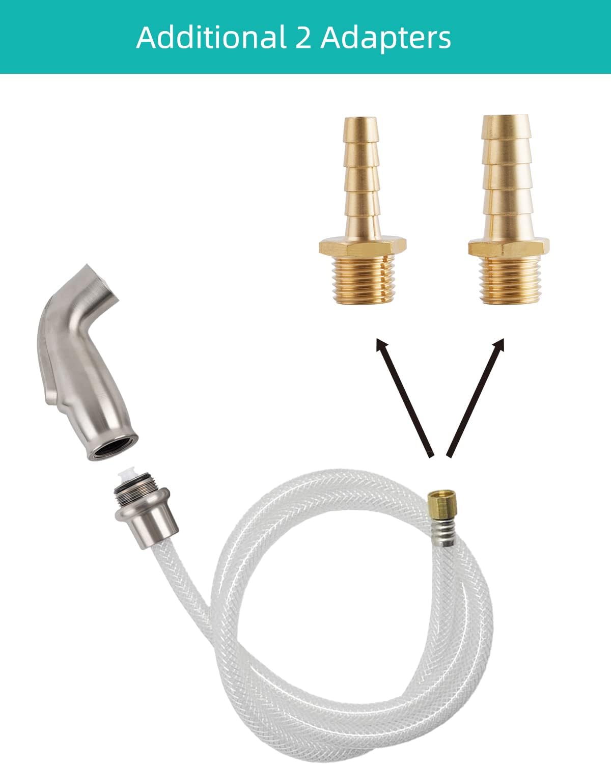 Universal Kitchen Sink Spray Head/Hose/Holder Set, Brushed Nickel