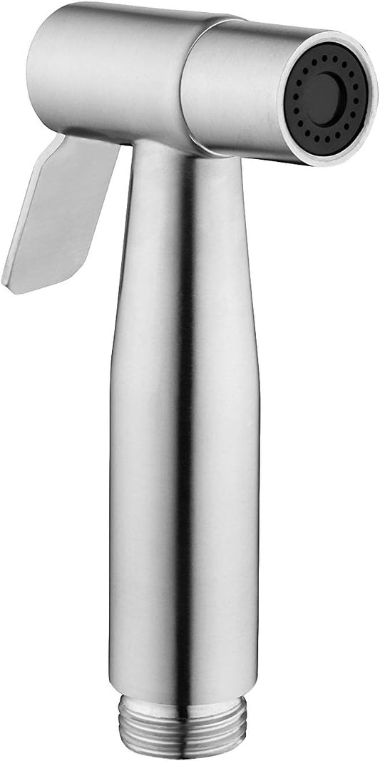 Stainless Steel Sprayer Head-Bidet Spray w/Brushed Chrome Finish - Cloth Diaper Shattaf - Pet Wash