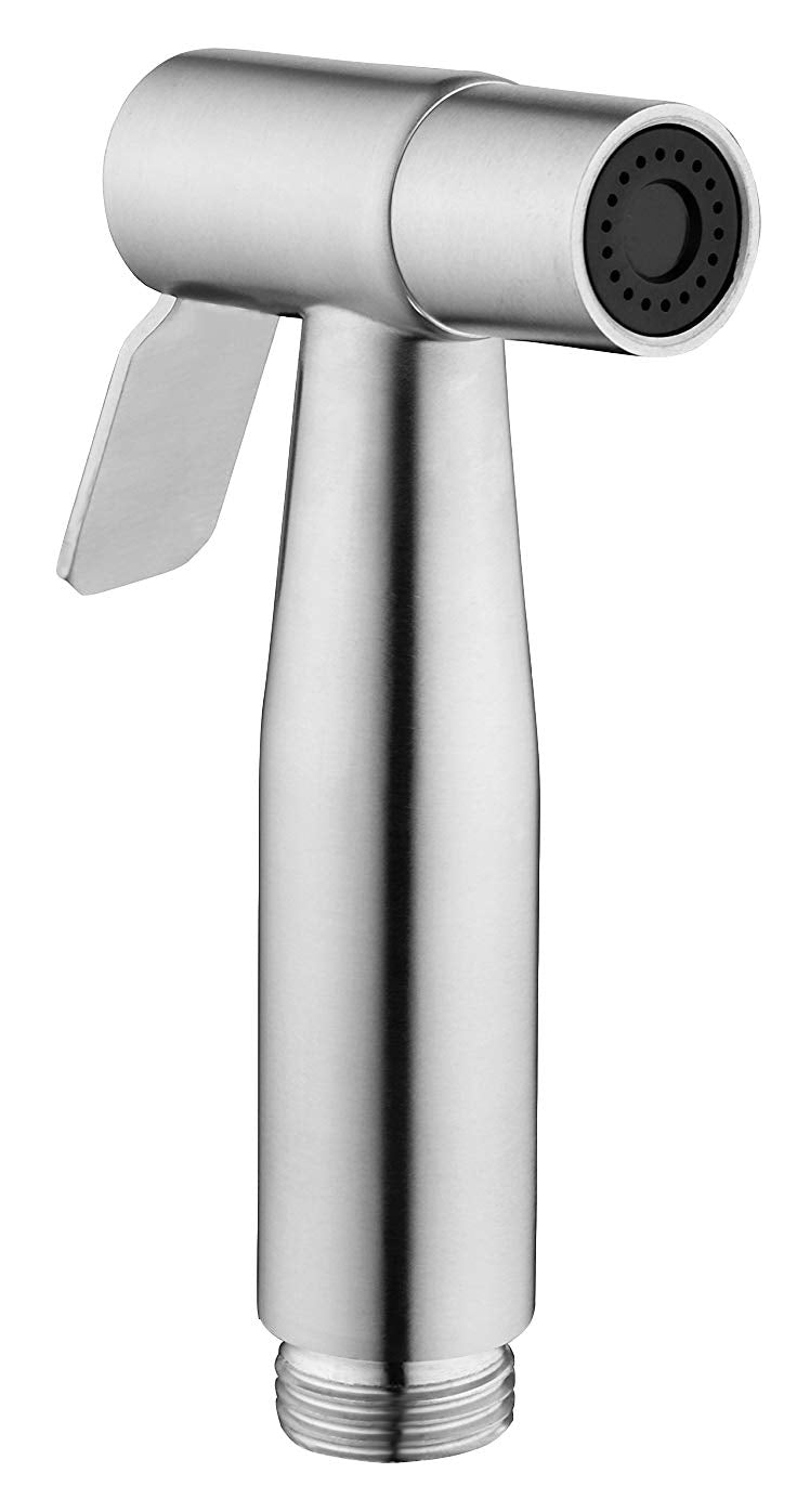 Stainless Steel Sprayer Head-Bidet Spray w/Brushed Chrome Finish - Cloth Diaper Shattaf - Pet Wash