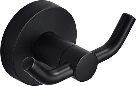 MARMOLUX ACC - Black Bathroom Hooks for Towels | Modern Black Hooks, Double Robe & Towel Hooks Ideal as Bathroom Towel Holder, Shower Wall, Kitchen Hand Towel Holder - Shower Hook