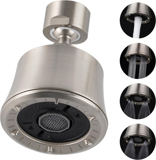 Faucet Aerator 4 Modes, 360° Swivel Faucet Sprayer Head, Brushed Nickel