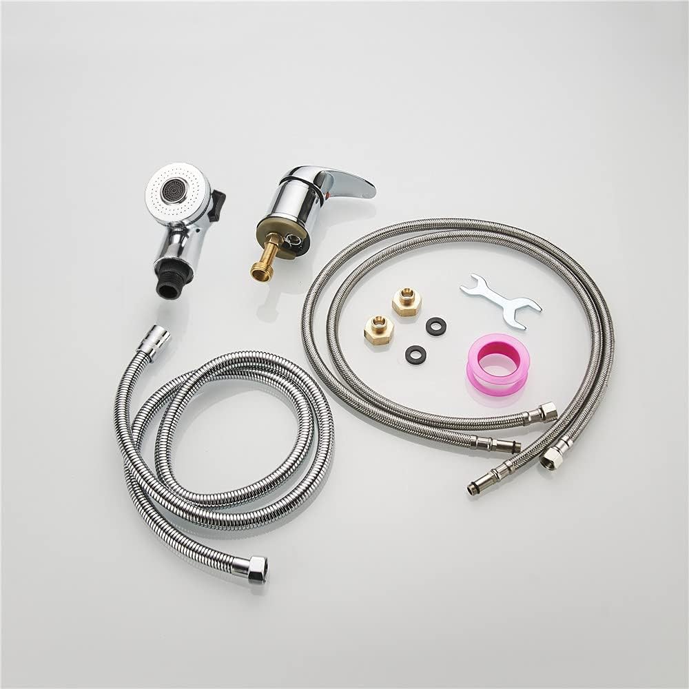 Salon Shampoo Bed Bowl Sink Basin Faucet or Backwash Unit,Shampoo Bowl Faucet with Hose and Shower Spray Head Wash Hair Sprayer,Chrome