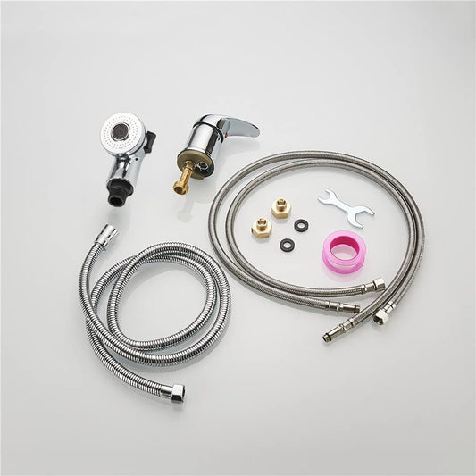 Salon Shampoo Bed Bowl Sink Basin Faucet or Backwash Unit,Shampoo Bowl Faucet with Hose and Shower Spray Head Wash Hair Sprayer,Chrome