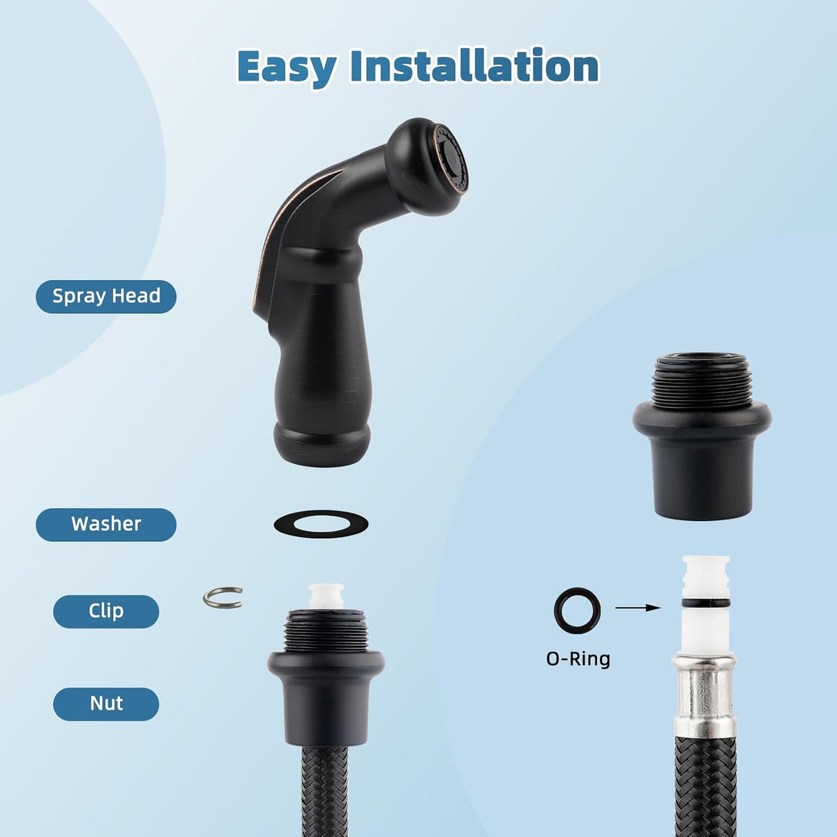 Universal Kitchen Side Sprayer Head, Nozzle Head Only, Oil Rubbed Bronze