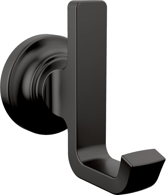 Delta Double Towel Hook for Bathroom or Kitchen| Matte Black | Tetra Accessories