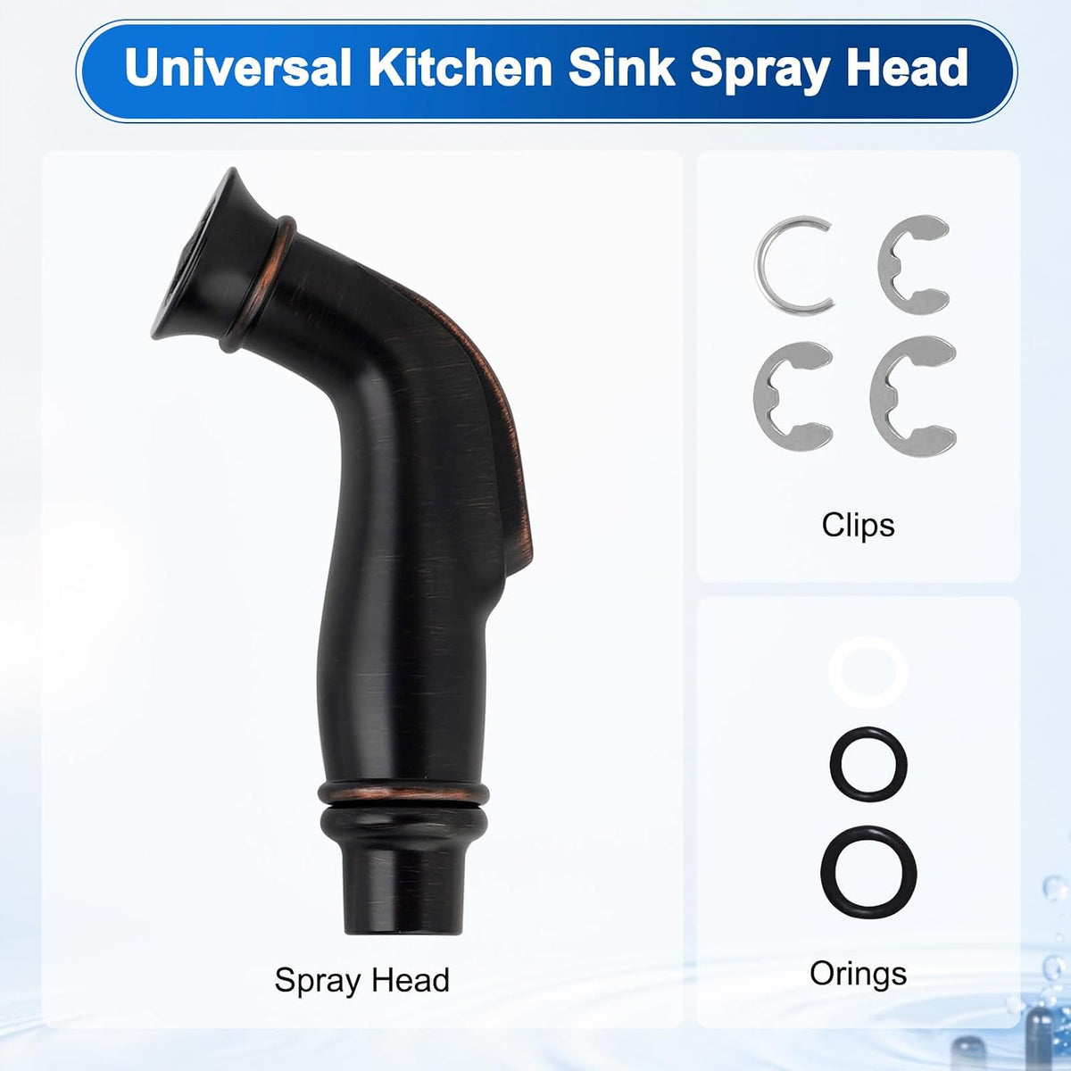 Universal Kitchen Sink Side Sprayer Head Replacement, Oil-Rubbed Bronze