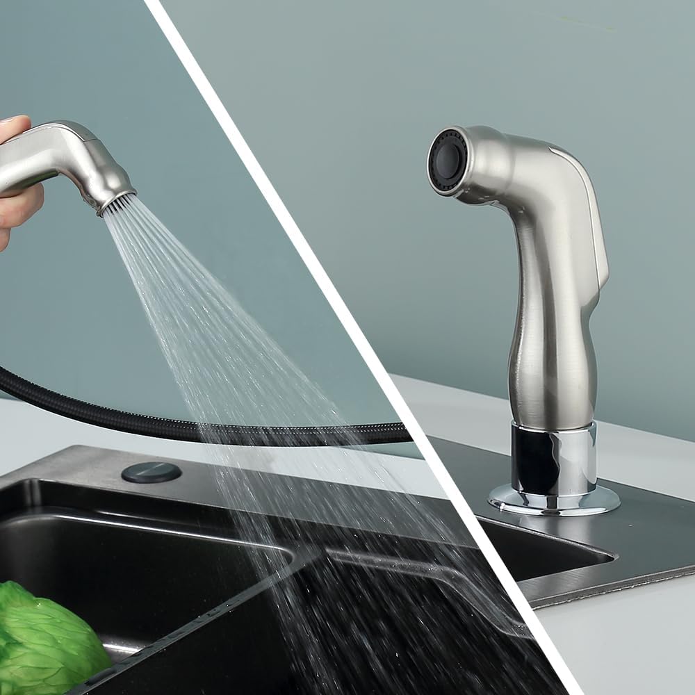 Moen Kitchen Sink Sprayer - Side Sprayer with Braided Hose/Holder, Brushed Nickel