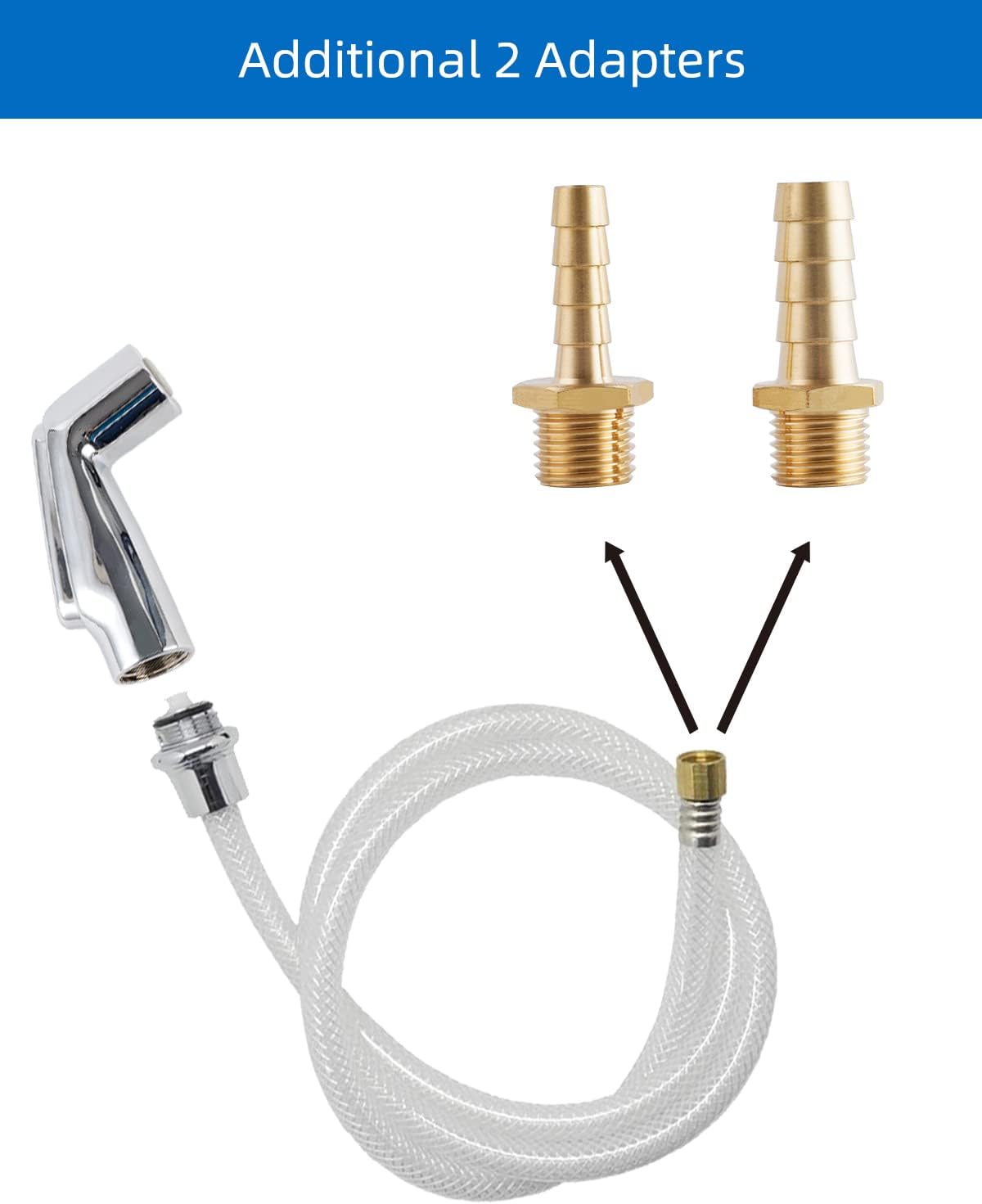 Universal Kitchen Sink Side Sprayer Head/Water Hose/Holder, Silver Chrome