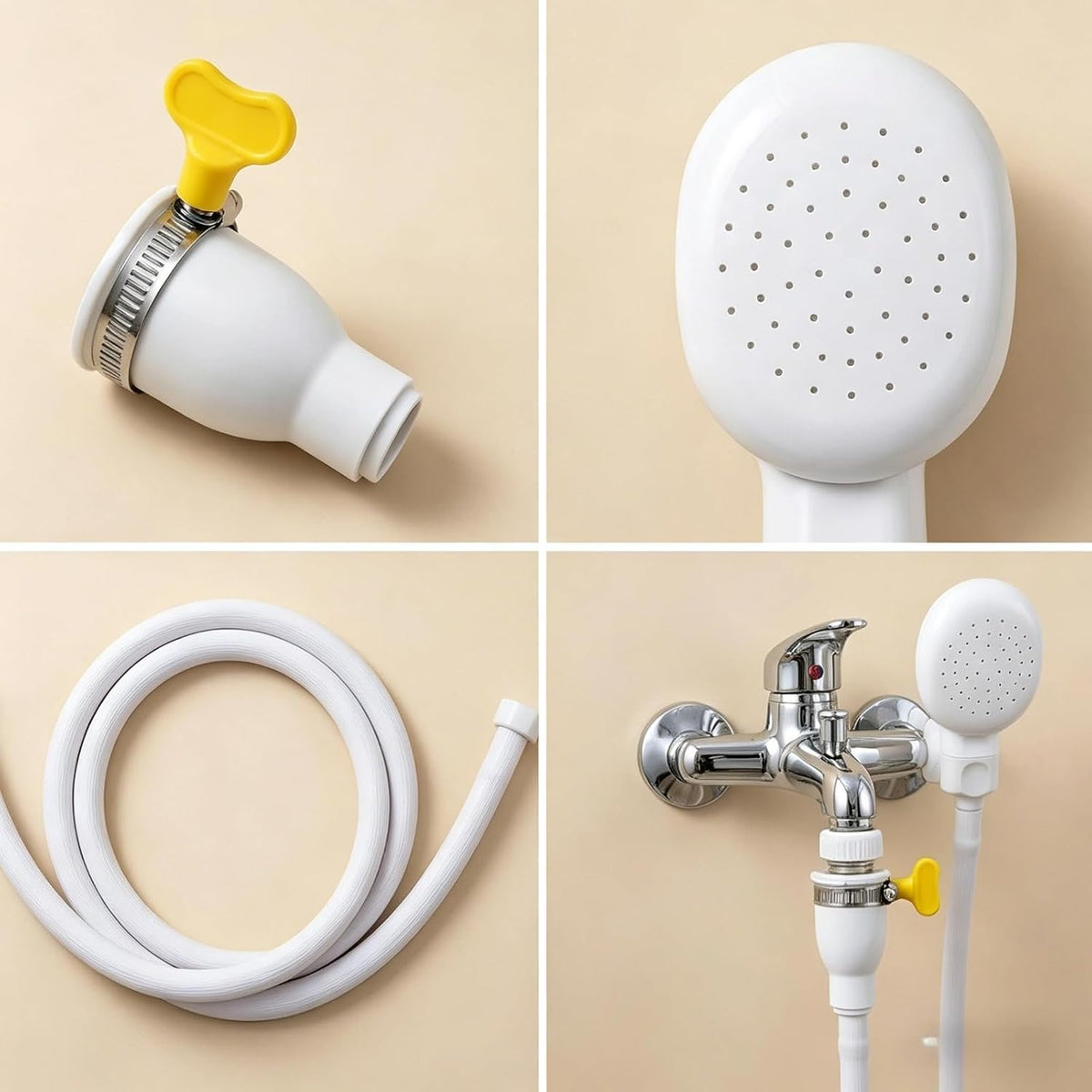 White Sink Spray Rubber Hose, PVC Sink Hose Attachment for Faucet Portable Sink Hose Faucet Sprayer, Shampoo Sprayer for Dog, Pets