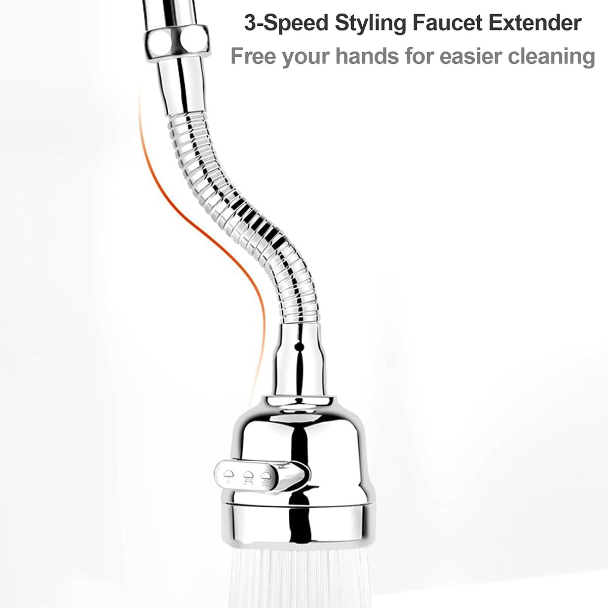 Faucet Sprayer Attachment，Kitchen Faucet Head Replacement 360° Rotatable 3-Speed Faucet Extender with Universal Aluminum Adapter for Kitchen Sink