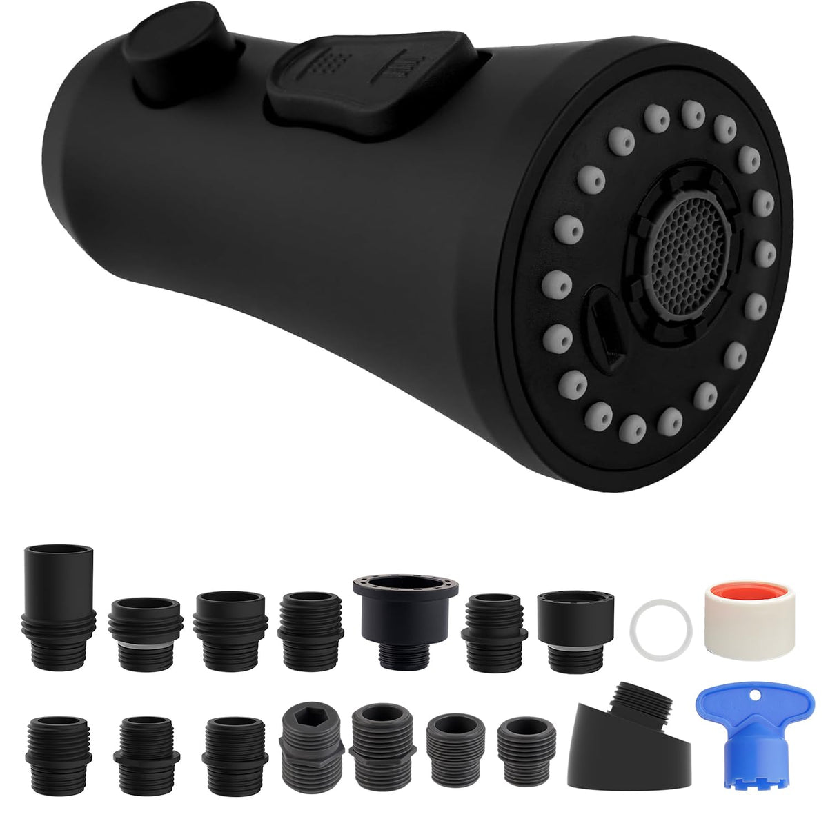 Hibbent Pull Down Spray Head for Kitchen Faucet, 3-Function Sink Nozzle