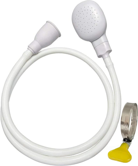 Portable Shampoo Sink Spray Hose, Faucet Attachment with Nozzle for Hair Washing, Baby & Pet Bathing, Vegetable Rinsing, White (White, 1M/41.5IN)