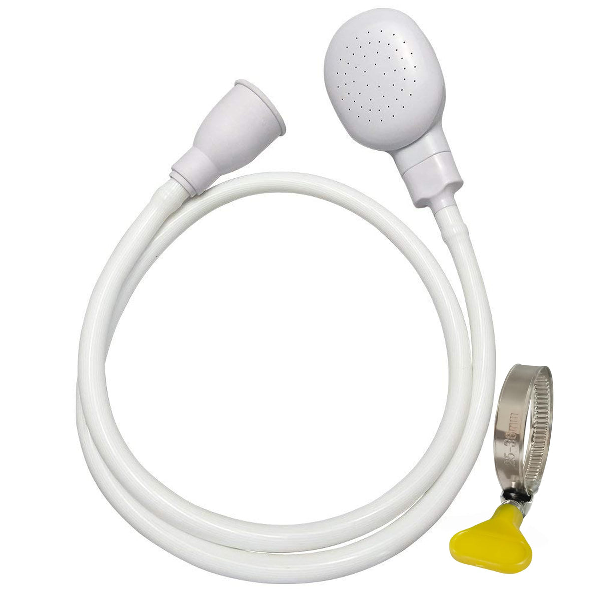 Portable Shampoo Sink Spray Hose, Faucet Attachment with Nozzle for Hair Washing, Baby & Pet Bathing, Vegetable Rinsing, White (White, 1M/41.5IN)