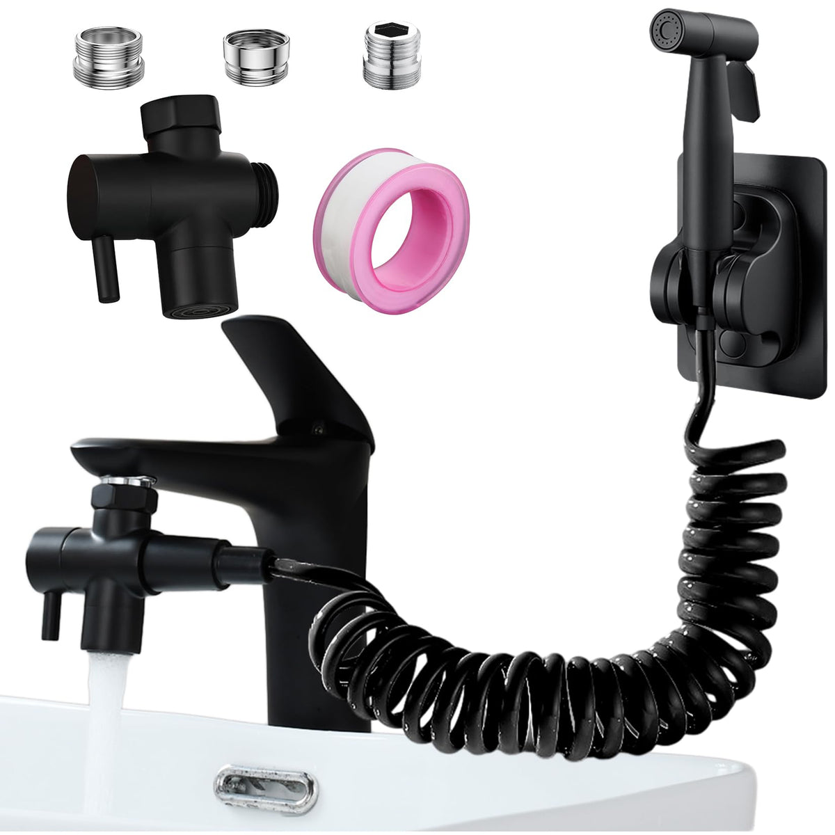 Sink Faucet Sprayer Attachment Set G1/2 Shower Head with 9.8ft Hose