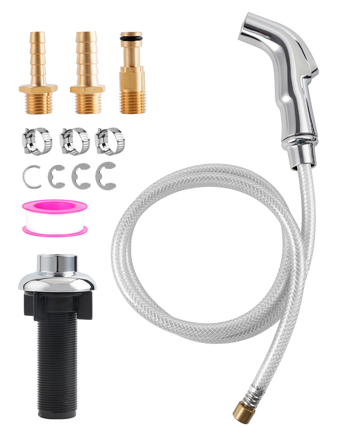 Universal Sink Faucet Sprayer Attachment, Nozzle Head, Brushed Nickel
