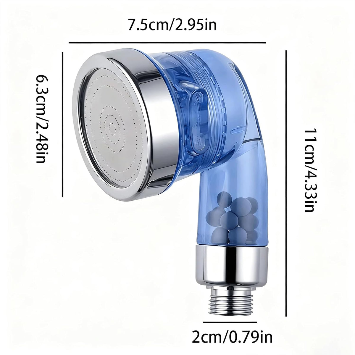 Blue Shampoo Bowl Sprayer Head with Filter, Sink Faucet Sprayer Attachment Salon Shampoo Bowl Spray Head Pedicure Chair Shower Head for Portable Salon Sink, 3 Sprayer Modes & High Pressure