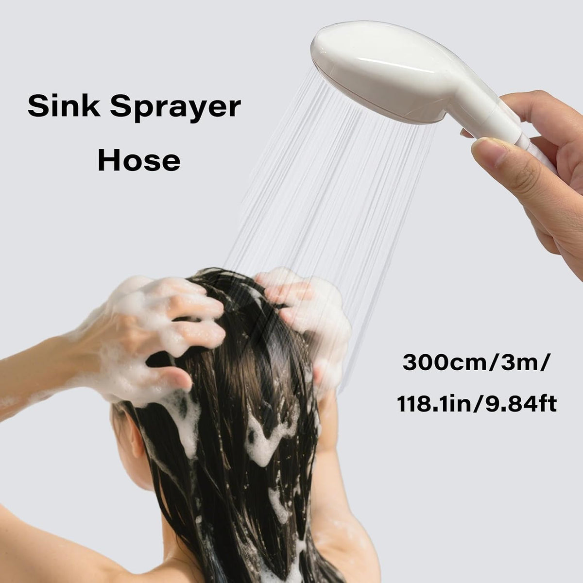 9.84FT/3M Sink Spray Rubber Hose,Sink Hose Sprayer Attachment for Washing