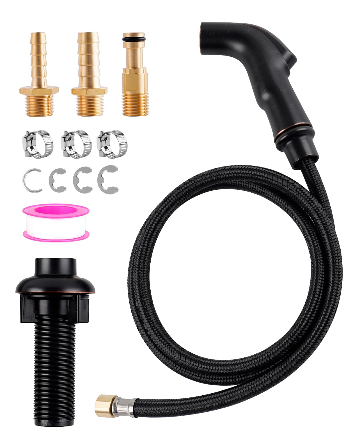 Universal Sink Faucet Sprayer Attachment, Nozzle Head, Brushed Nickel