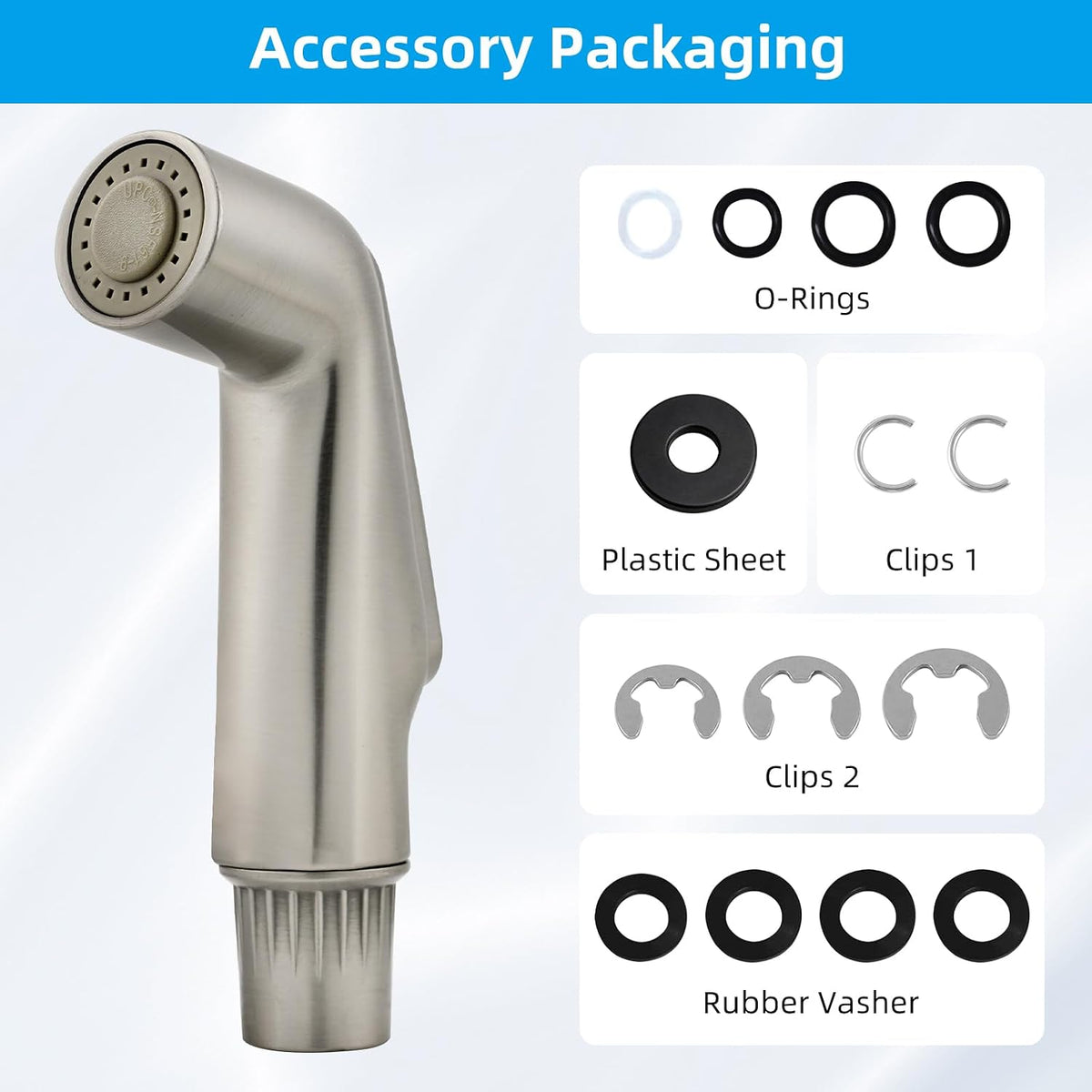 Universal Kitchen Sink Side Sprayer Head Replacement, Brushed Nickel Finish