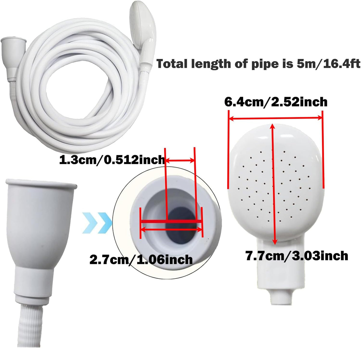 5m/16.4ft Sink Spray Hose Portable Faucet Sprayer Handheld Shower for Pets