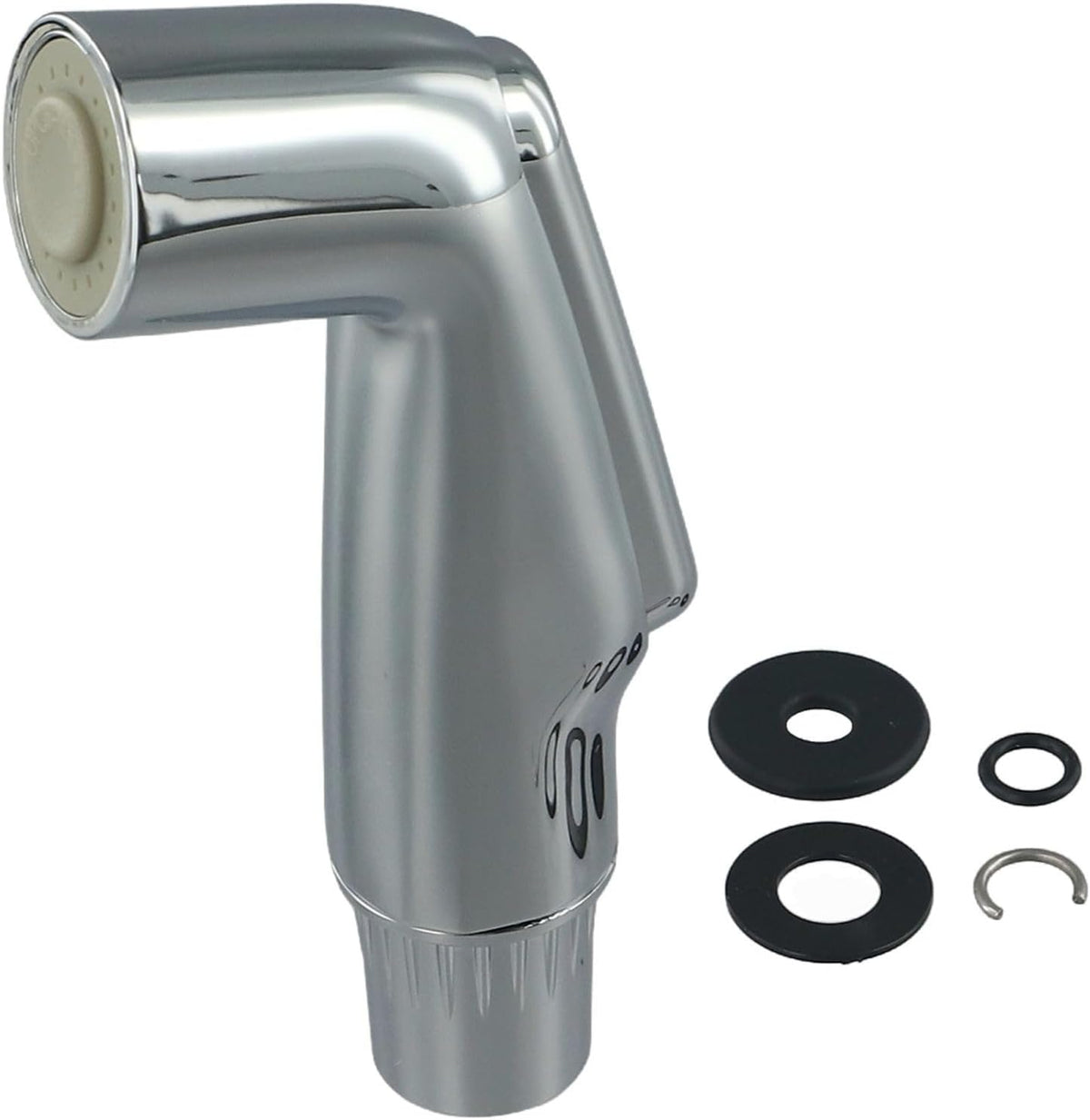 Kitchen Sink Side Sprayer Head Replacement, Chrome ABS Plastic Spray Nozzle Attachment for Easy Cleaning of Hard to Reach Spots and Stains in Modern Home