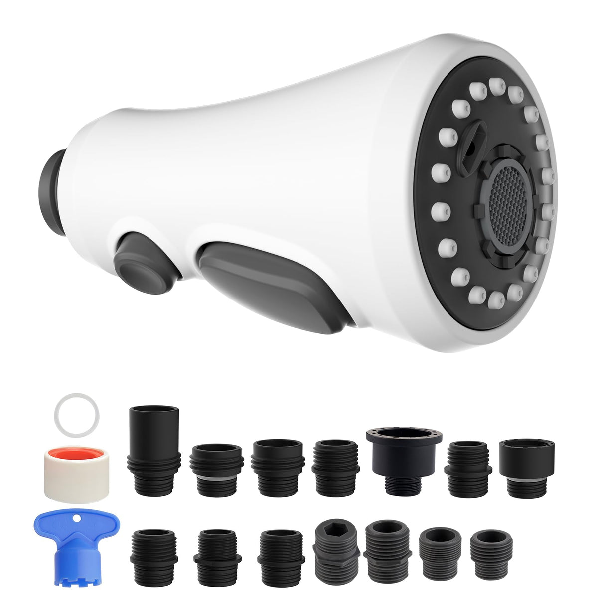 Hibbent Pull Down Spray Head for Kitchen Faucet, 3-Function Sink Nozzle