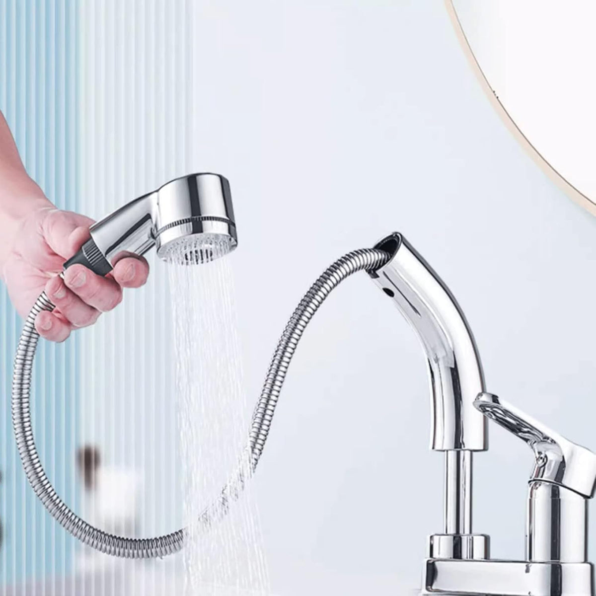 Sink Faucet Sprayer Attachment,Salon Shampoo Bowl Spray Head Side Control Button Pedicure Chair Sprayer Shower Head Adjustable Hair Washing Handheld Shower Head Salon & Spa Chairs Sprayer Head