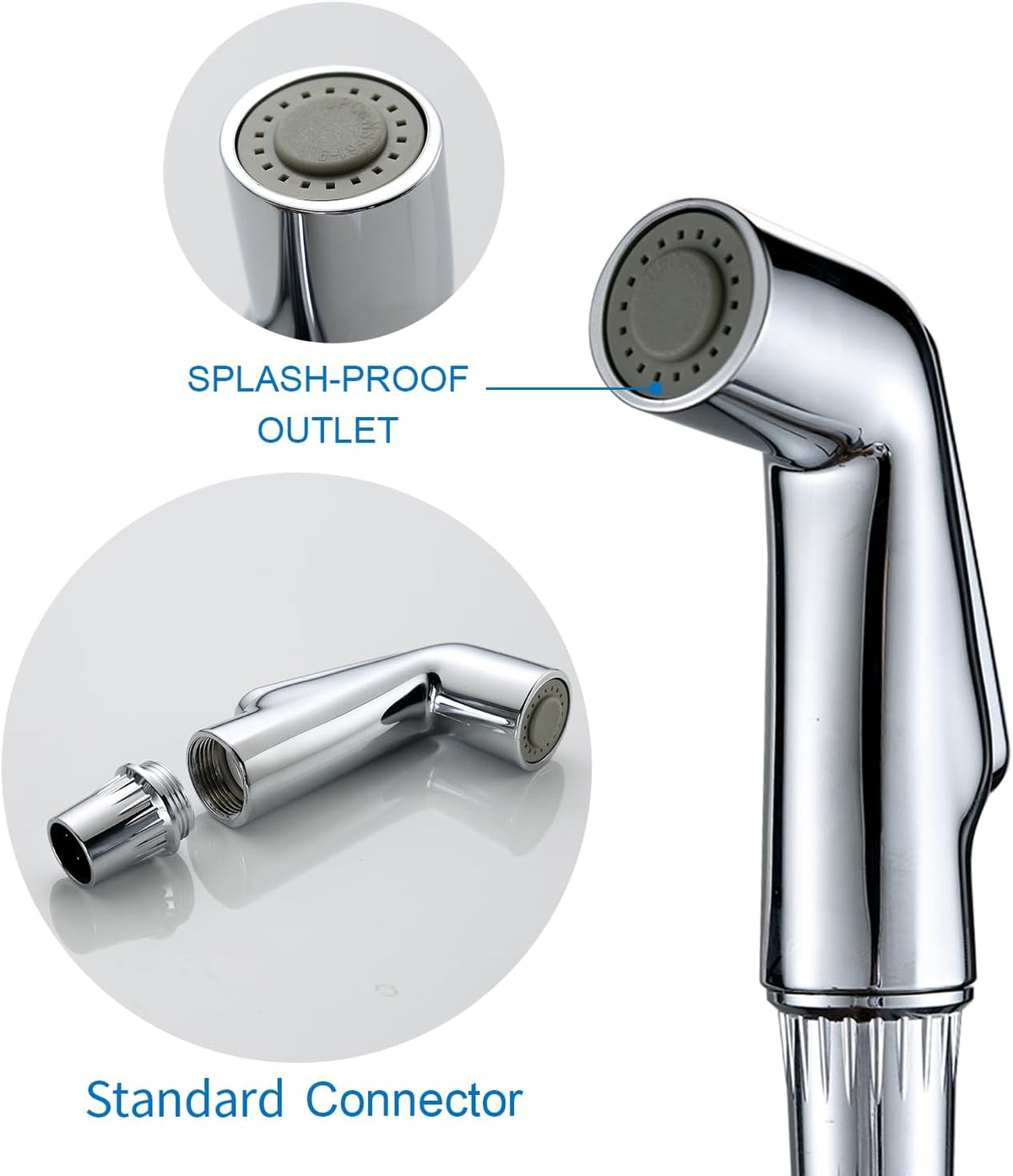Kitchen Sink Sprayer Replacement Head, Side Spray Attachment for Faucet, Pull Out Spray Nozzle Head, Easy Install, Chrome
