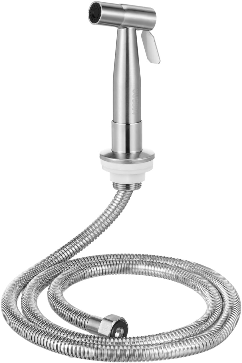 Operitacx Sink Sprayer with Hose, Universal Pull Out 304 Stainless Steel Kitchen Side Sprayer 1/2 inch Connector for Washing Vegetables and Dishes