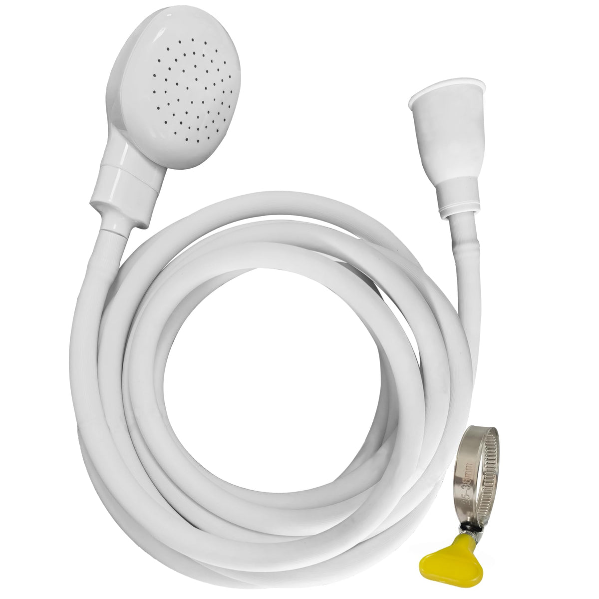 Portable Shampoo Sink Spray Hose, Faucet Attachment with Nozzle for Hair Washing, Baby & Pet Bathing, Vegetable Rinsing, White (White, 1M/41.5IN)