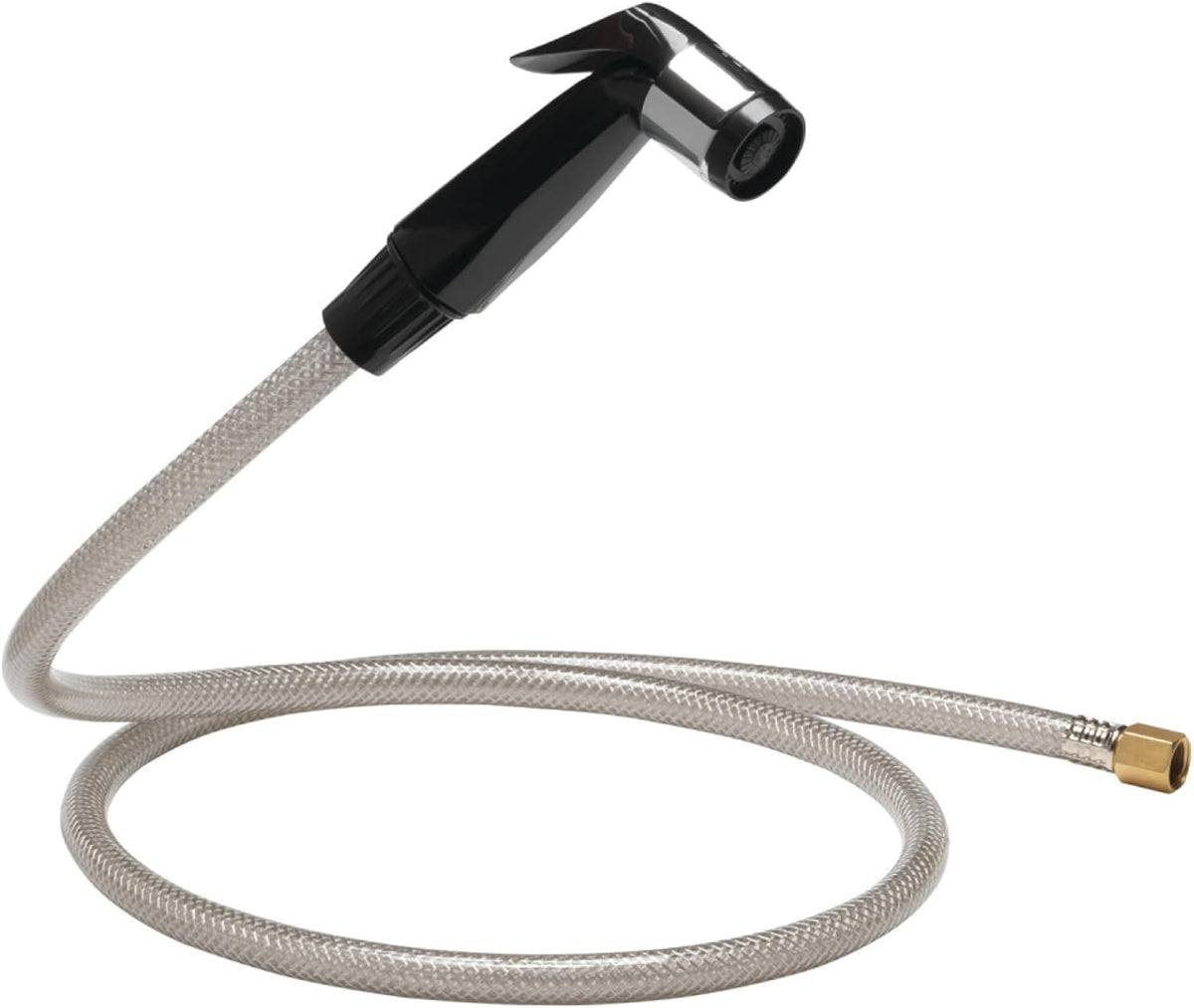 PlumbCraft Kitchen Sink Sprayer with Hose, Black, Thumb-Triggered