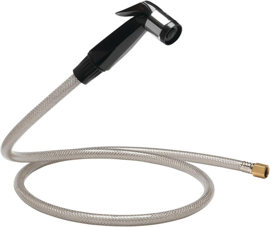 PlumbCraft Kitchen Sink Sprayer with Hose, Black, Thumb-Triggered