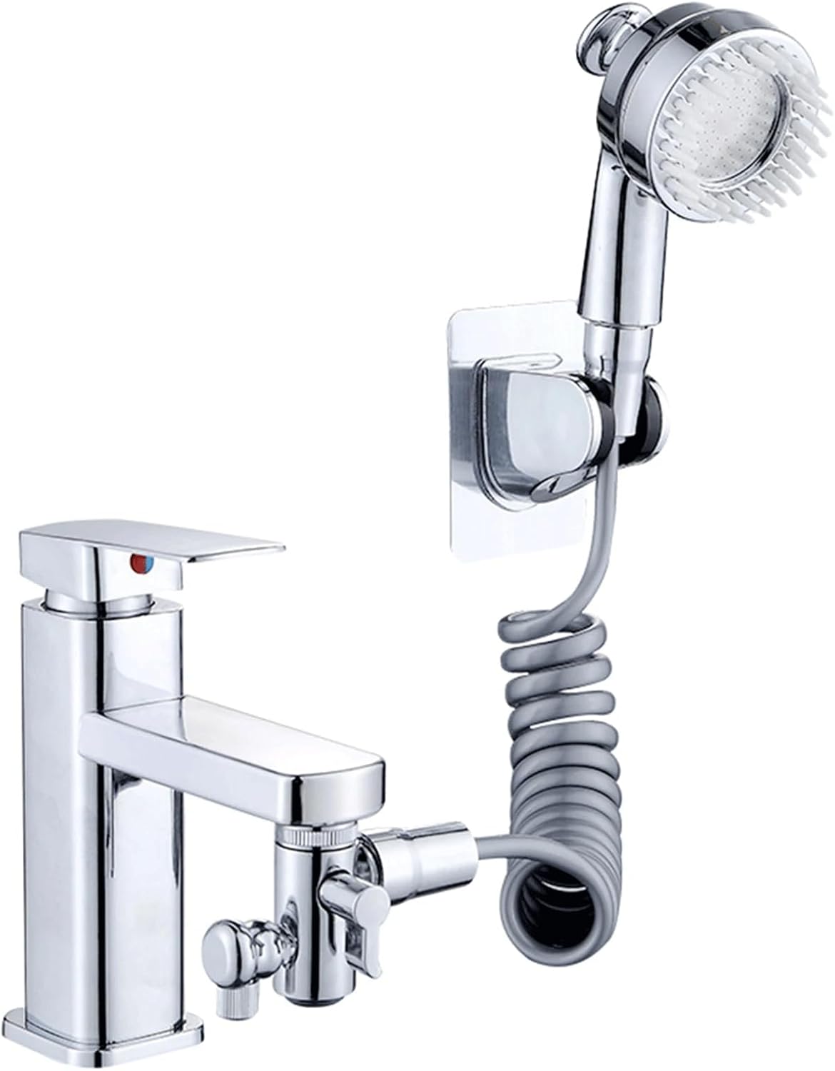 Sink Faucet Sprayer Attachment,Salon Shampoo Bowl Spray Head Side Control Button Pedicure Chair Sprayer Shower Head Adjustable Handheld Shower Head Salon & Spa Chairs Sprayer Head with Meridian brush