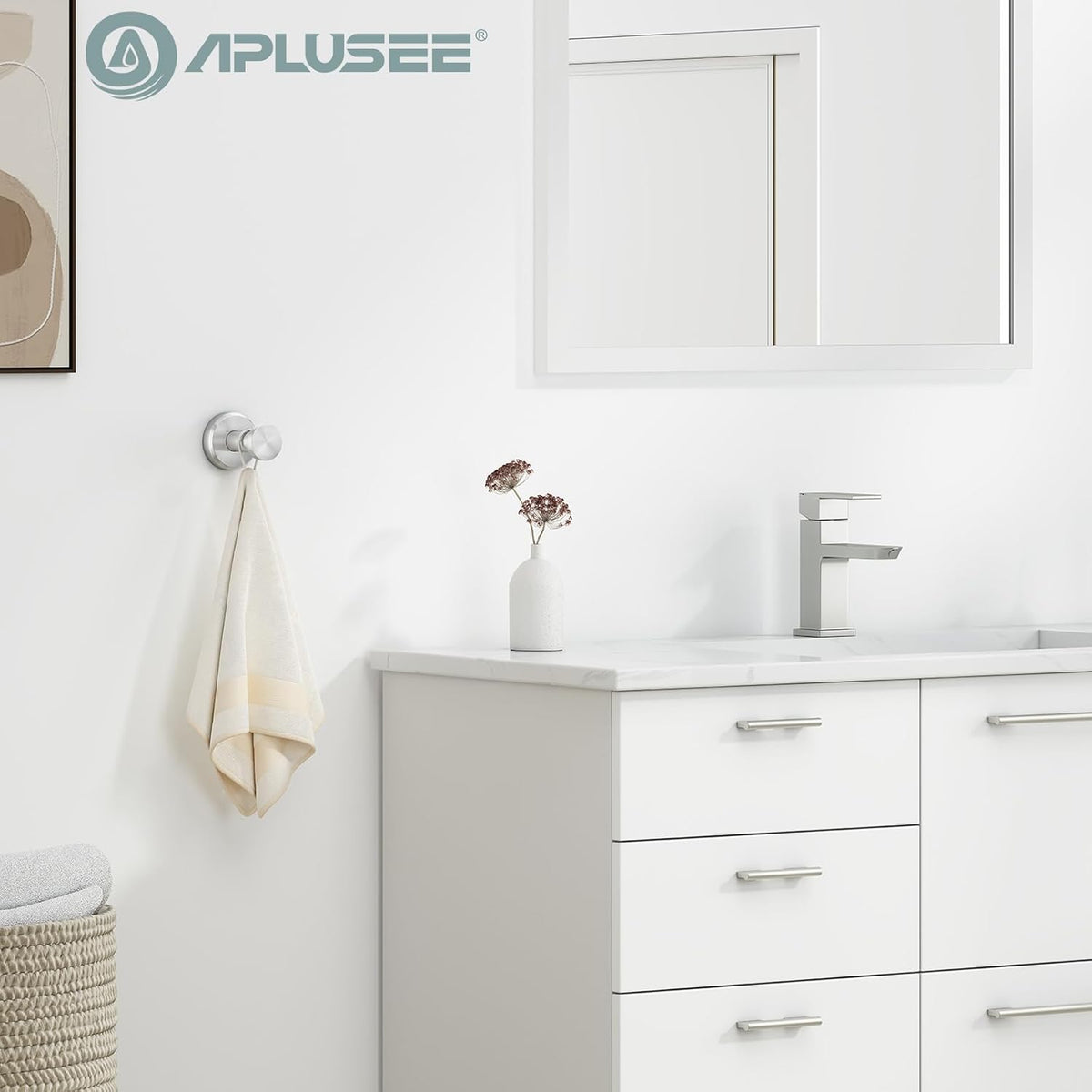 APLusee Towel Hook, Brushed Nickel, 304 Stainless Steel, Wall Mount