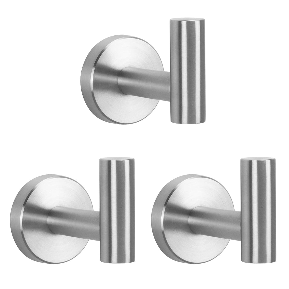 NearMoon Bath Towel Hooks- SUS 304 Stainless Steel Robe Hook Holder, Heavy Duty Coat Hook for Bathroom Livingroom Hotel Kitchen Garage, Wall Mounted (Matte Black, 4 Pack)