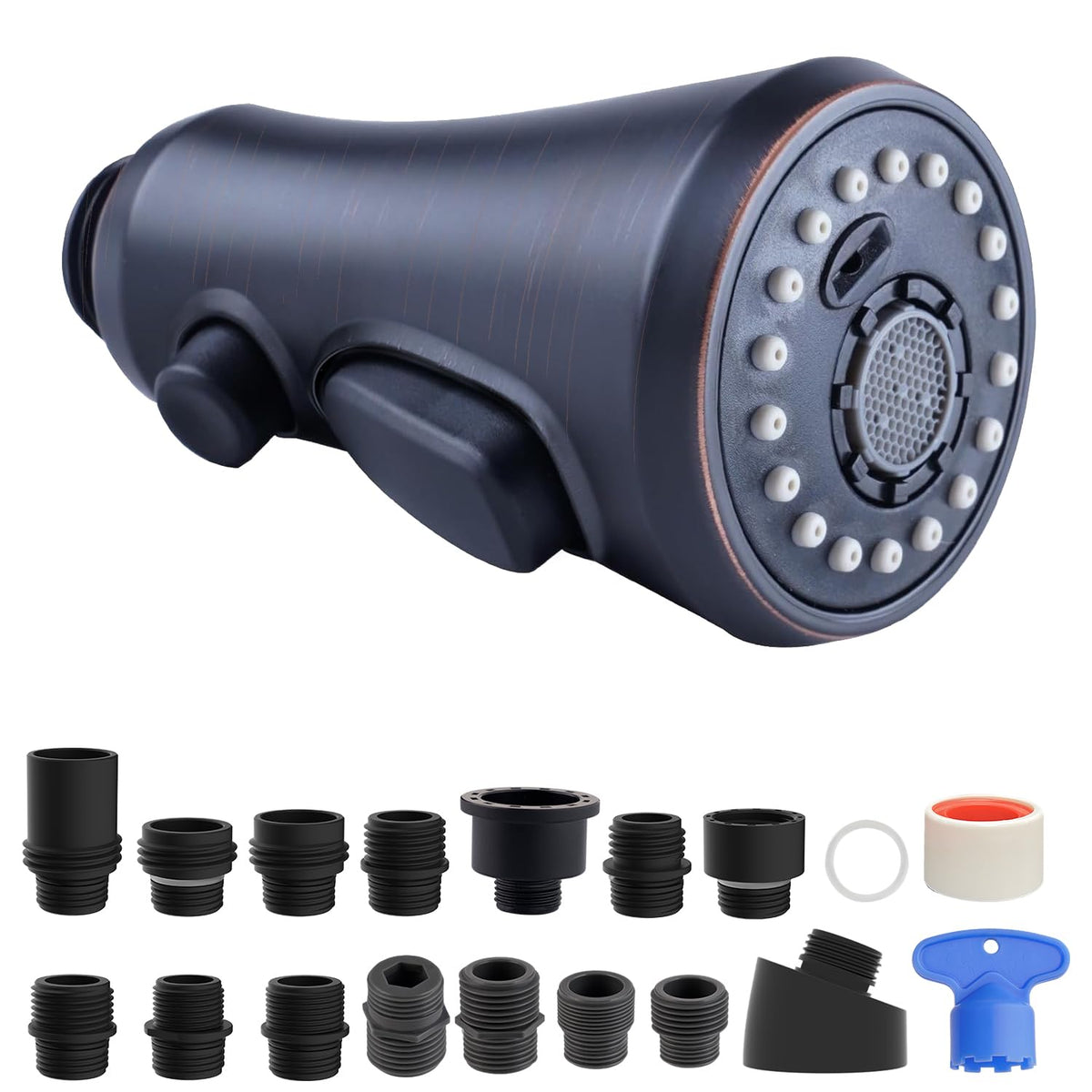 Hibbent Pull Down Spray Head for Kitchen Faucet, 3-Function Sink Nozzle