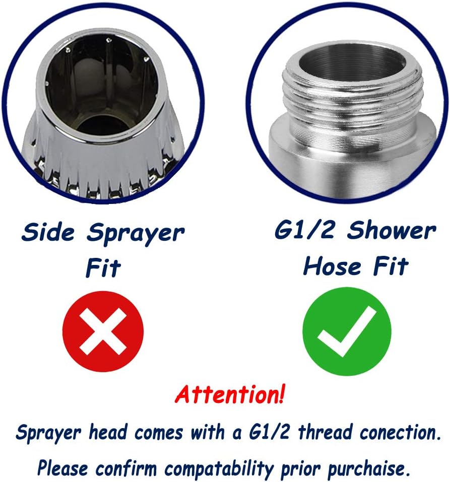 Stainless Steel Sprayer Head-Bidet Spray w/Brushed Chrome Finish - Cloth Diaper Shattaf - Pet Wash