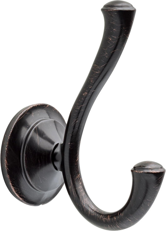 Delta Double Towel Hook for Bathroom or Kitchen| Venetian Bronze | Linden Accessories