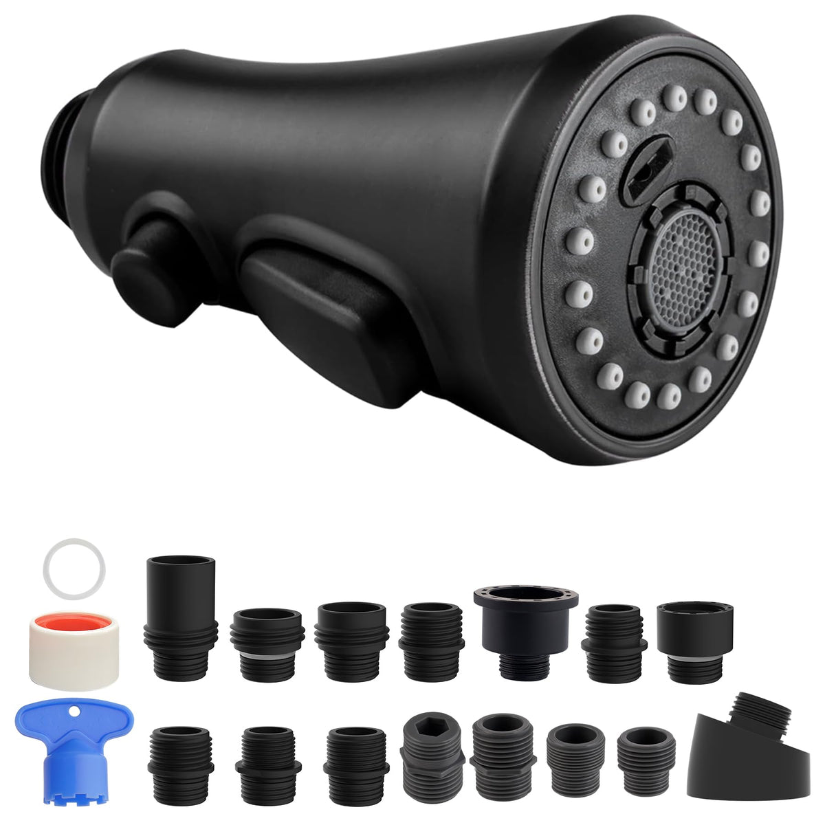 Hibbent Pull Down Spray Head for Kitchen Faucet, 3-Function Sink Nozzle